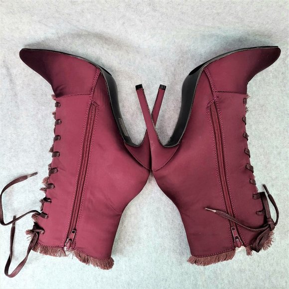So Me Purple Wine High Heel Ankle Boot Shoe - Picture 5 of 7